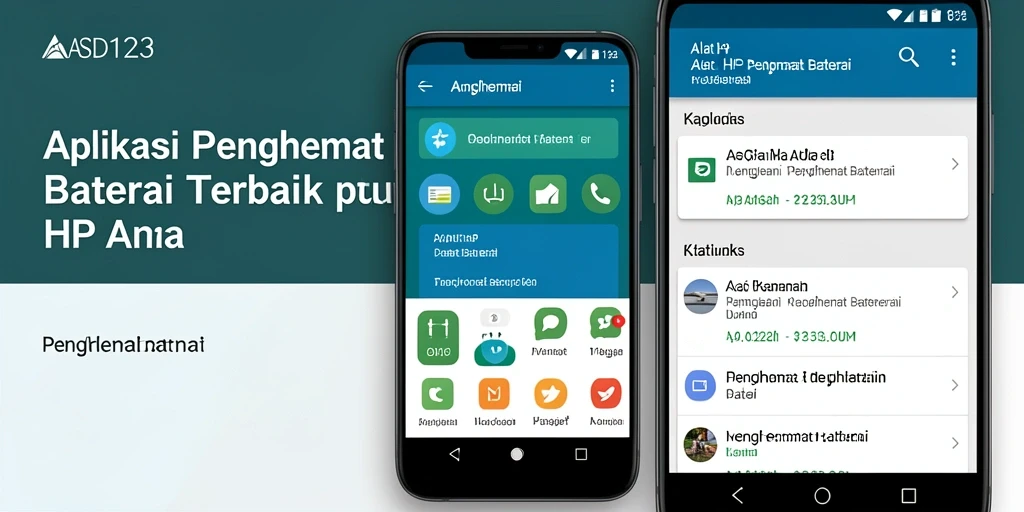 Tampilan antarmuka aplikasi Penghemat Baterai ASD123 yang user-friendly.