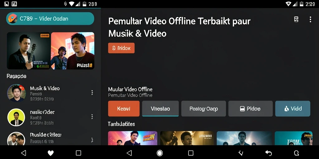 Antarmuka aplikasi C789 untuk Pemutar Video Offline yang intuitif dan mudah digunakan.