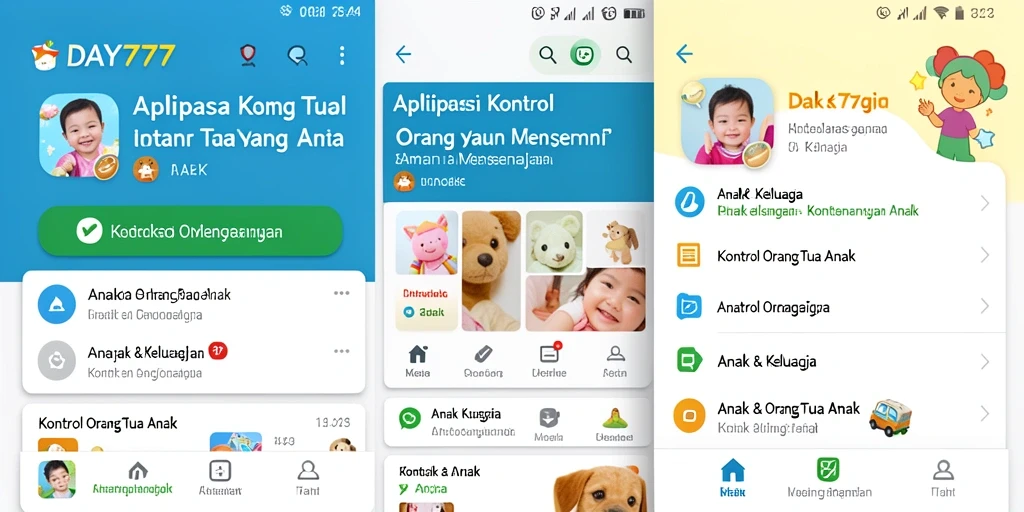 Tampilan antarmuka aplikasi Kontrol Orang Tua DAY777 yang informatif.