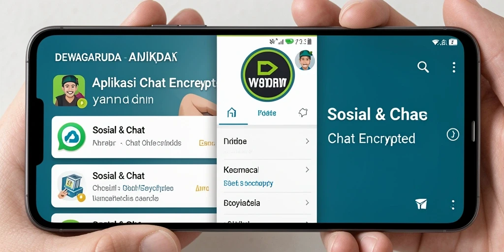 Antarmuka DEWAGARUDA yang modern dan fungsional untuk chat aman.