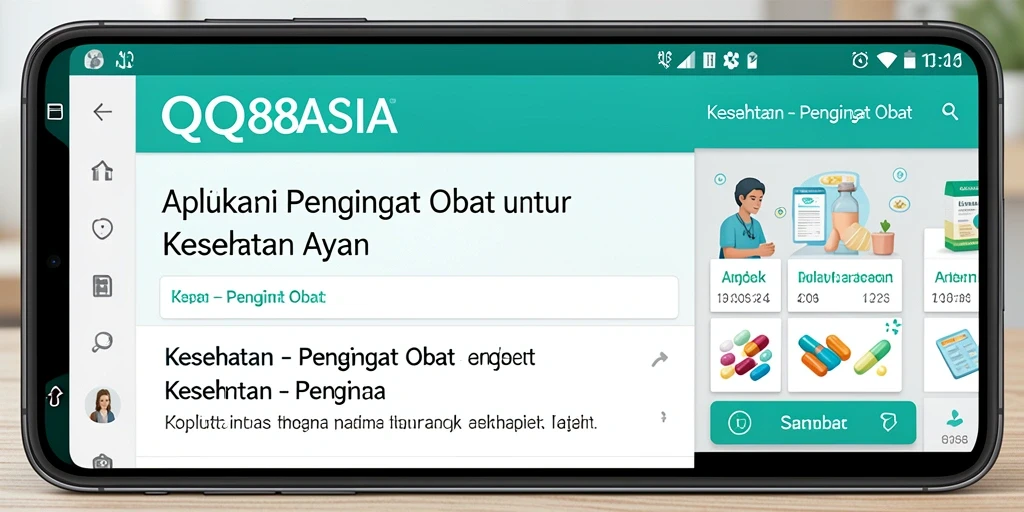 Tampilan antarmuka aplikasi Pengingat Obat QQ88ASIA yang user-friendly.